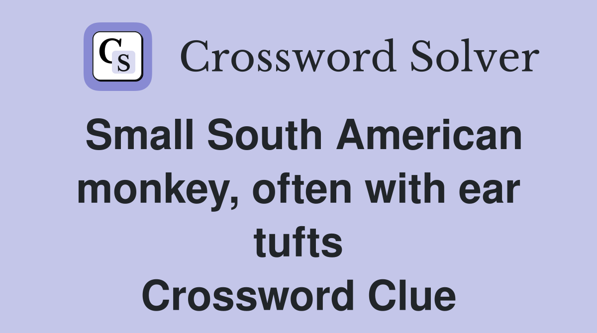 Small South American monkey, often with ear tufts - Crossword Clue